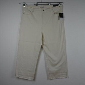 John Mark Ankle Jeans Women's Plus Size 22W Ivory Denim Stretch